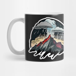 Dark Mountain Storm Sticker Mug